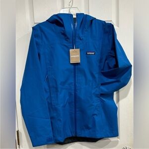 Patagonia Women's M Medium Boulder Fork Rain Jacket Endless Blue NWT